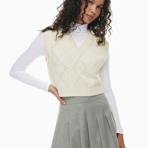 Aritzia Sunday Best - Cream Cable Knit Sweater Vest